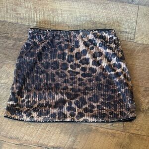 SHEIN Black and Brown Sequin Mini Skirt